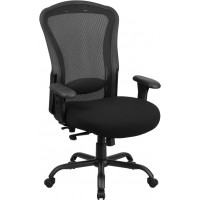 Flash Furniture LQ-3-BK-GG HERCULES Series Black Mesh Multi-Functional Swivel Chair with Synchro-Tilt
