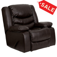 Flash Furniture Plush Brown Leather Rocker Recliner MEN-DSC01078-BRN-GG