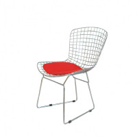 Mod Made MM-8033-Red Chrome Wire Chair