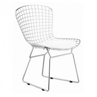 Mod Made MM-8033-White Chrome Wire Chair