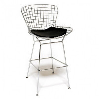 Mod Made MM-8033L-Black Chrome Wire Barstool