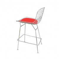 Mod Made MM-8033LS-Red Chrome Wire Counter Stool