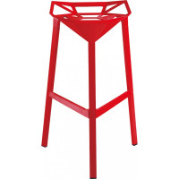 Mod Made MM-AR-02-Red Geometric Aluminum Barstool 2-Pack