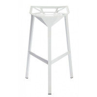 Mod Made MM-AR-02-White Geometric Aluminum Barstool 2-Pack