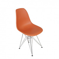 Mod Made MM-PC-016-Orange Paris Tower Side Chair Chrome Leg 2-Pack