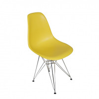 Mod Made MM-PC-016-Yellow Paris Tower Side Chair Chrome Leg 2-Pack