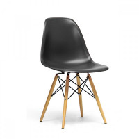 Mod Made MM-PC-016W-Black Paris Tower Side Chair Wood Leg 2-Pack