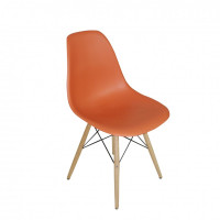 Mod Made MM-PC-016W-Orange Paris Tower Side Chair Wood Leg 2-Pack