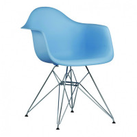 Mod Made MM-PC-018-Blue Paris Tower Arm Chair Chrome Leg 2-Pack