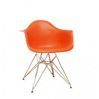 Mod Made MM-PC-018-Orange Paris Tower Arm Chair Chrome Leg 2-Pack