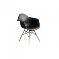 Mod Made MM-PC-018W-Black Paris Tower Arm Chair Wood Leg 2-Pack