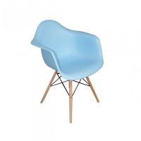 Mod Made MM-PC-018W-Blue Paris Tower Arm Chair Wood Leg 2-Pack