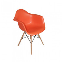Mod Made MM-PC-018W-Orange Paris Tower Arm Chair Wood Leg 2-Pack