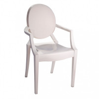 Mod Made MM-PC-099-Ivory Louie Arm Chair