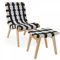 Mod Made MM-WS-067-Black+White Woven Lounge Chair