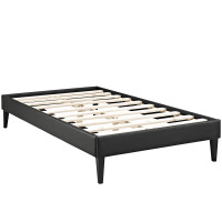 Modway MOD-5347-BLK Sharon Twin Vinyl Bed Frame with Squared Tapered Legs in Black