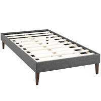 Modway MOD-5348-GRY Sharon Twin Fabric Bed Frame with Squared Tapered Legs in Gray
