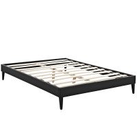 Modway MOD-5349-BLK Sharon Full Vinyl Bed Frame with Squared Tapered Legs in Black