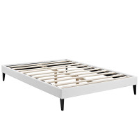 Modway MOD-5349-WHI Sharon Full Vinyl Bed Frame with Squared Tapered Legs in White