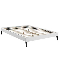 Modway MOD-5351-WHI Sharon Queen Vinyl Bed Frame with Squared Tapered Legs in White
