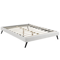 Modway MOD-5359-WHI Helen Full Vinyl Bed Frame with Round Splayed Legs in White