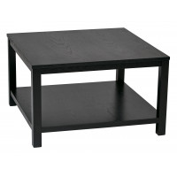 OSP Home Furnishings MRG12SR1-BK Merge 30 Square Coffee Table Black Finish