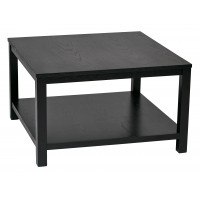 OSP Home Furnishings MRG12SR1-BK Merge 30 Square Coffee Table Black Finish