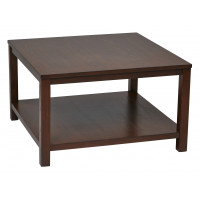 OSP Home Furnishings MRG12SR1-MAH Merge 30 Square Coffee Table Mahogany Finish