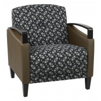 OSP Home Furnishings MST51-K107-R102 Main Street 2 Tone Custom Domino and Java Fabric Chair with Espresso Finish Wood Accents