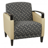 OSP Home Furnishings MST51-K108-R104 Main Street 2 Tone Custom Steely and Buff Fabric Chair with Espresso Finish Wood Accents