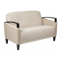 OSP Home Furnishings MST52-K104-R102 Main Street 2 Tone Custom Cocoa and Java Fabric Loveseat