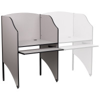 Flash Furniture Starter Study Carrel in Nebula Grey Finish MT-M6201-GY-GG