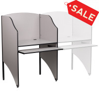 Flash Furniture Starter Study Carrel in Nebula Grey Finish MT-M6201-GY-GG