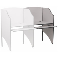 Flash Furniture Add-On Study Carrel in Nebula Grey Finish MT-M6202-GY-ADD-GG