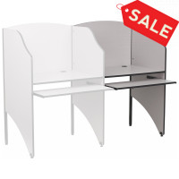 Flash Furniture Add-On Study Carrel in Nebula Grey Finish MT-M6202-GY-ADD-GG