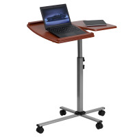Flash Furniture Angle and Height Adjustable Mobile Laptop Computer Table with Cherry Top NAN-JN-2762-GG