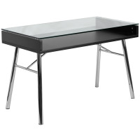 Flash Furniture Brettford Desk with Tempered Glass Top NAN-JN-2966-GG
