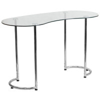Flash Furniture NAN-YLCD1235-GG Desk with Tempeglass in Clear