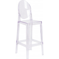 Flash Furniture OW-GHOSTBACK-29-GG Oval Back Ghost Barstool in Clear