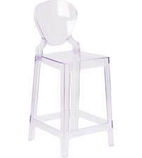 Flash Furniture OW-TEARBACK-24-GG Tear Back Ghost Counter Stool in Clear