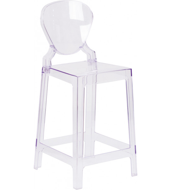 Flash Furniture OW-TEARBACK-24-GG Tear Back Ghost Counter Stool in Clear Flash Furniture OW-TEARBACK-24-GG Tear Back Ghost Counter Stool in Clear
