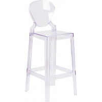 Flash Furniture OW-TEARBACK-29-GG Tear Back Ghost Barstool in Clear