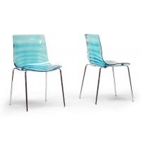 Baxton Studio Pc-840-Blue Marisse Plastic Modern Dining Chair Set of 2