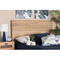 bali & pari DC9048-Rattan-HB-Queen Cantara Modern Bohemian Natural Rattan Queen Size Standalone Headboard