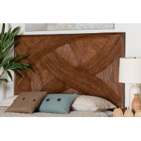 bali & pari WS039-B-Dark Brown Rattan-Queen-HB Elettra Bohemian Dark Brown Rattan Queen Size Standalone Headboard