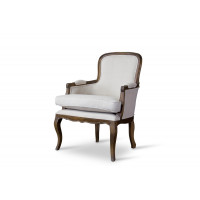 Baxton Studio PLN22Mi ASH2 Napoleon Traditional French Accent Chair-Ash