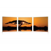 Baxton Studio Pm-0134Abc Savannah Sunset Mounted Photography Print Triptych In Multi