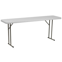 Flash Furniture 18''W x 72''L Granite White Plastic Folding Training Table RB-1872-GG