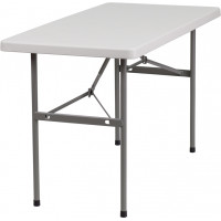 Flash Furniture 24''W x 48''L Granite White Plastic Folding Table RB-2448-GG