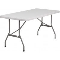 Flash Furniture 30''W x 60''L Blow Molded Plastic Folding Table RB-3060-GG